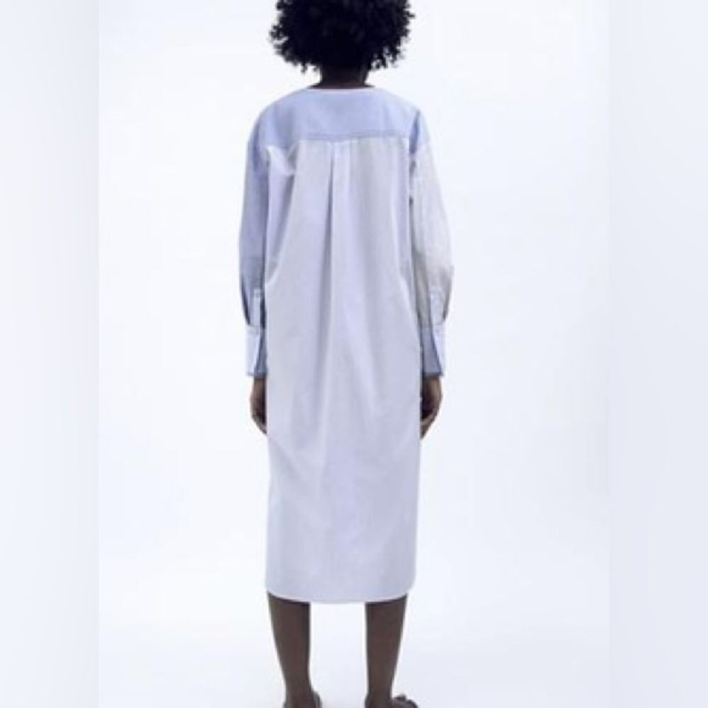 ZARA PATCHWORK SHIRTDRESS - Picture 4 of 6